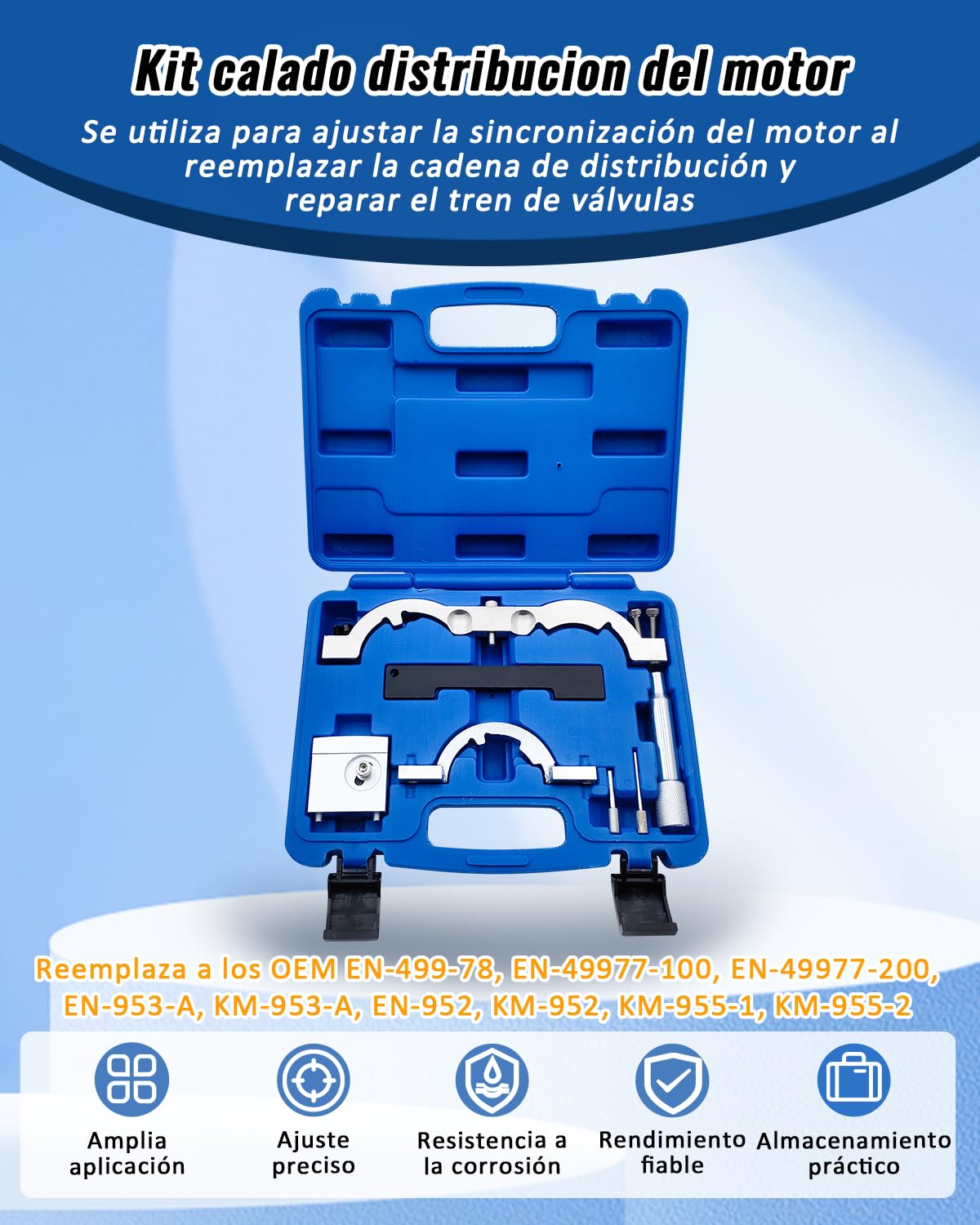 Kit Calado distribucion del Motor, Herramientas de Bloqueo árbol de levas compatibles con Chevrolet Opel Vauxhall 1.2, 1.4, reemplaza OEM EN-49977-100, EN-49977-200, EN-499-78, EN-953-A