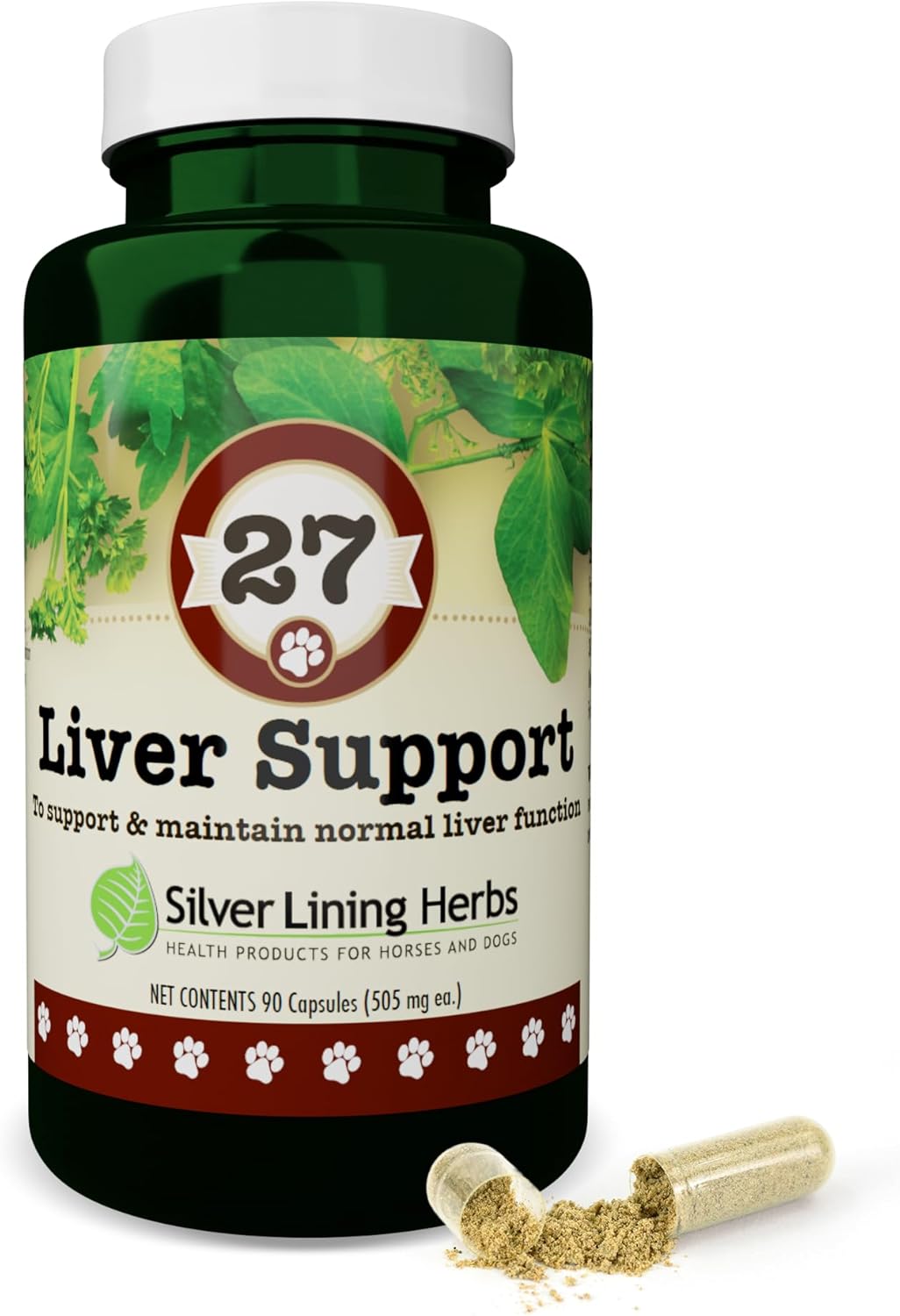 Silver Lining Herbs Dog Liver Support - Natural Herbal Dog Vitamins with Milk Thistle Extract, Turmeric, Chamomile & More - Daily Canine Wellness for Liver Cleanse - 90 Capsules