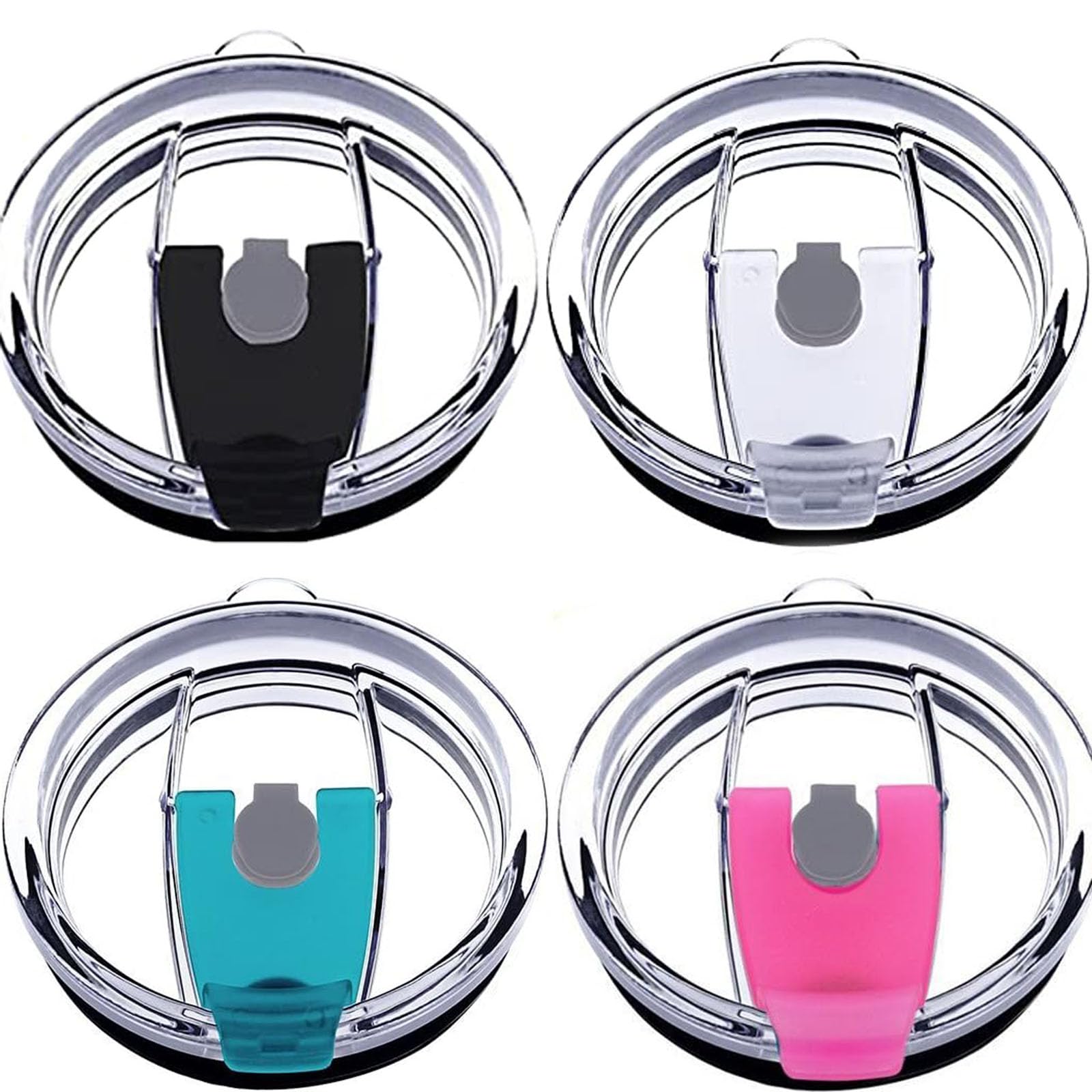 Bnoname Tumbler Lids Spillproof 20oz,4 Pack Splash Resistant Lid for Beast,Juro,Ozark Trail,Rae Dunn,Atlin,Coffee Mug and More Cooler Cup,Covers for 20oz Tumbler (20OZ)