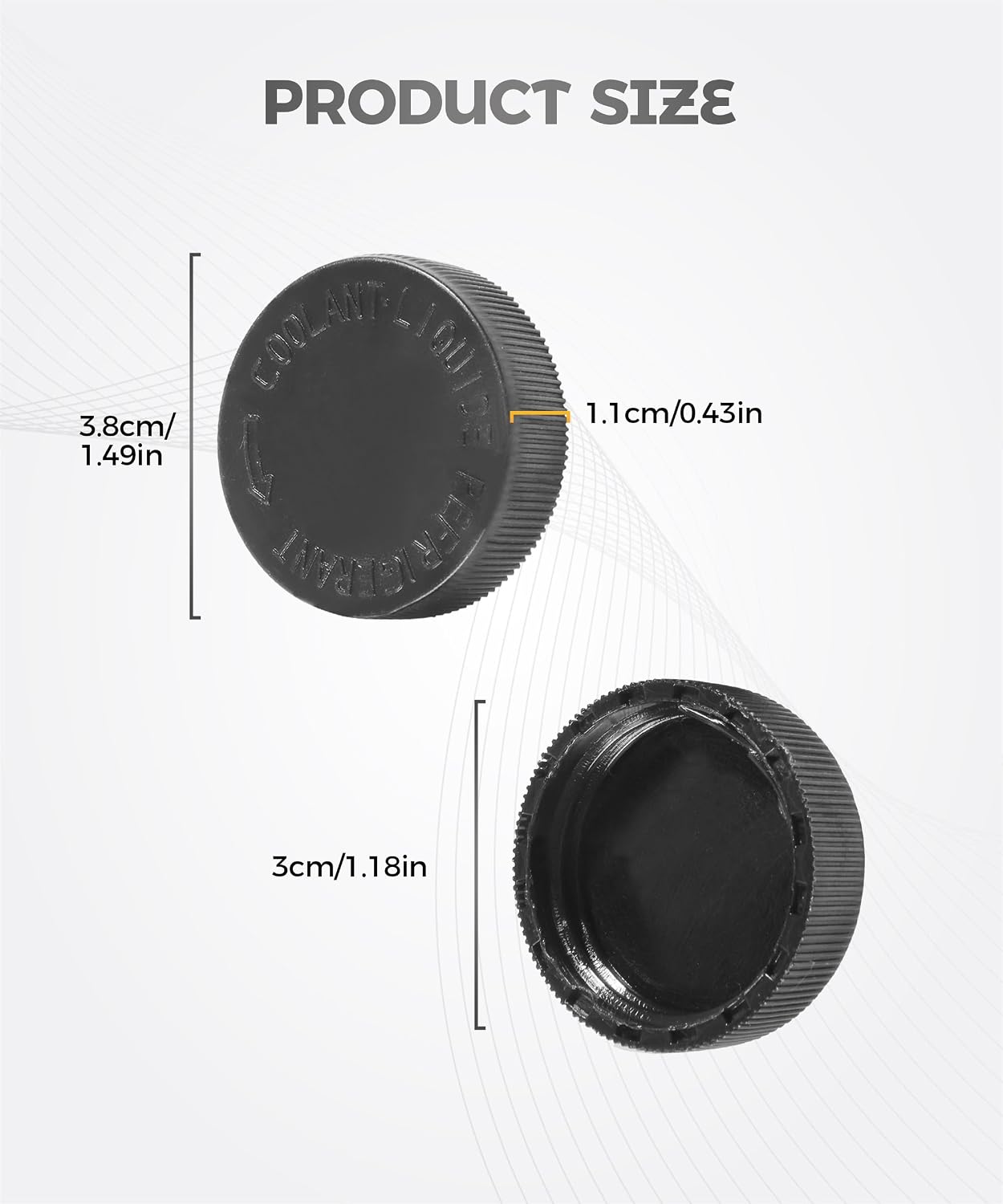 2CPS Coolant Reservoir Cap,Car Accessories Black Engine Coolant Overflow Reservoir Tank Cap,Automotive Replacement Car Radiator Cover,Compatible with Most Auto Models,Replace #21712-79900