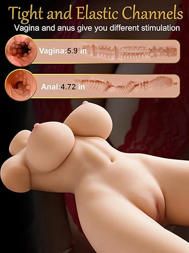 Miniatura 2 de Muñeca sexual realista Torso para hombres, muñecas sexuales femeninas 3 en 1 con pechos grandes, vagina anal, masturbador masculino, muñeca sexual