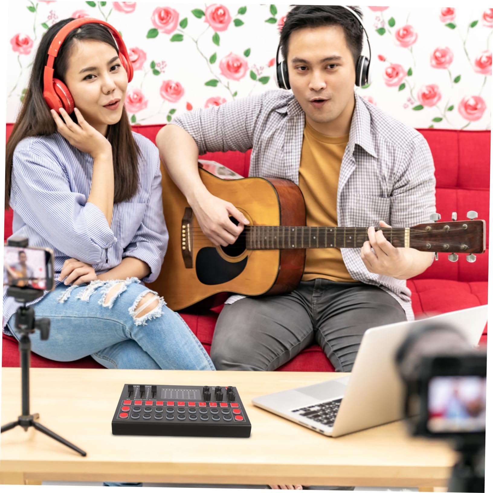 DOITOOL Voice Changer Live Sound Card Built Effects Portable Audio Mixer for Streaming Karaoke and Music Recording Compatible Multiple Platforms