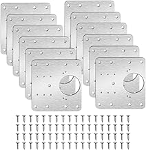 Pack of 12 Hinge Repair Plate with Hole, Kitchen Hinge Repair Plates Stainless Steel with 72 Screws, Door Hinge Repair Plate, Cabinet Hinge Repair Kit for Furniture Drawer Window
