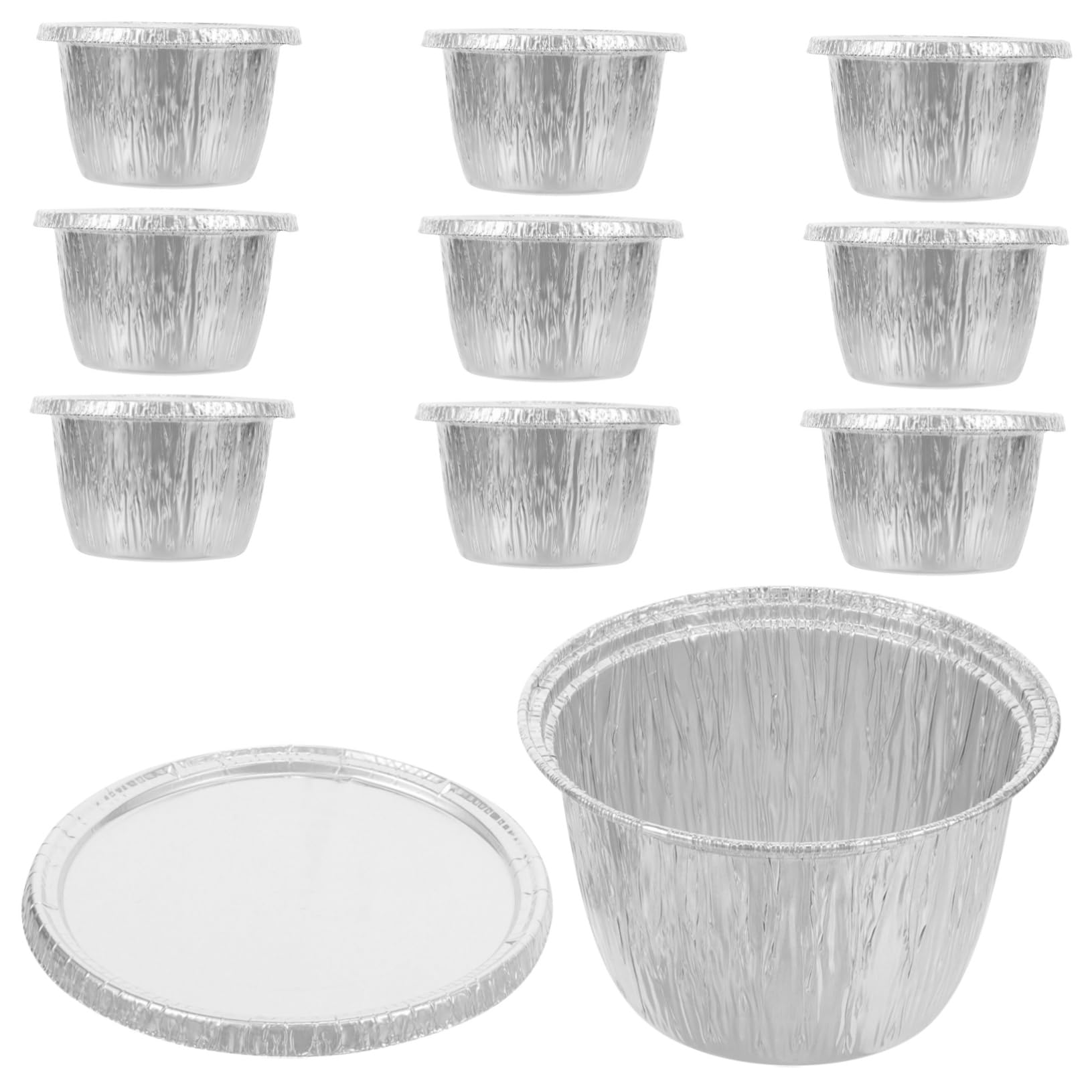 VICASKY 10 Pack Aluminum Foil Pans Camping Grill Pots Portable Bbq Food Containers Multi-function Baking Pots Lid