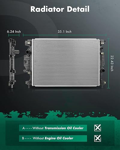 Vista 103 de SCITOO Radiador 2839 apto para Jeep 2006-2010 para Jeep para Commander 3.7L 2005-2010 para Jeep para Grand Cherokee 3.7L 2005-2009 para Jeep
