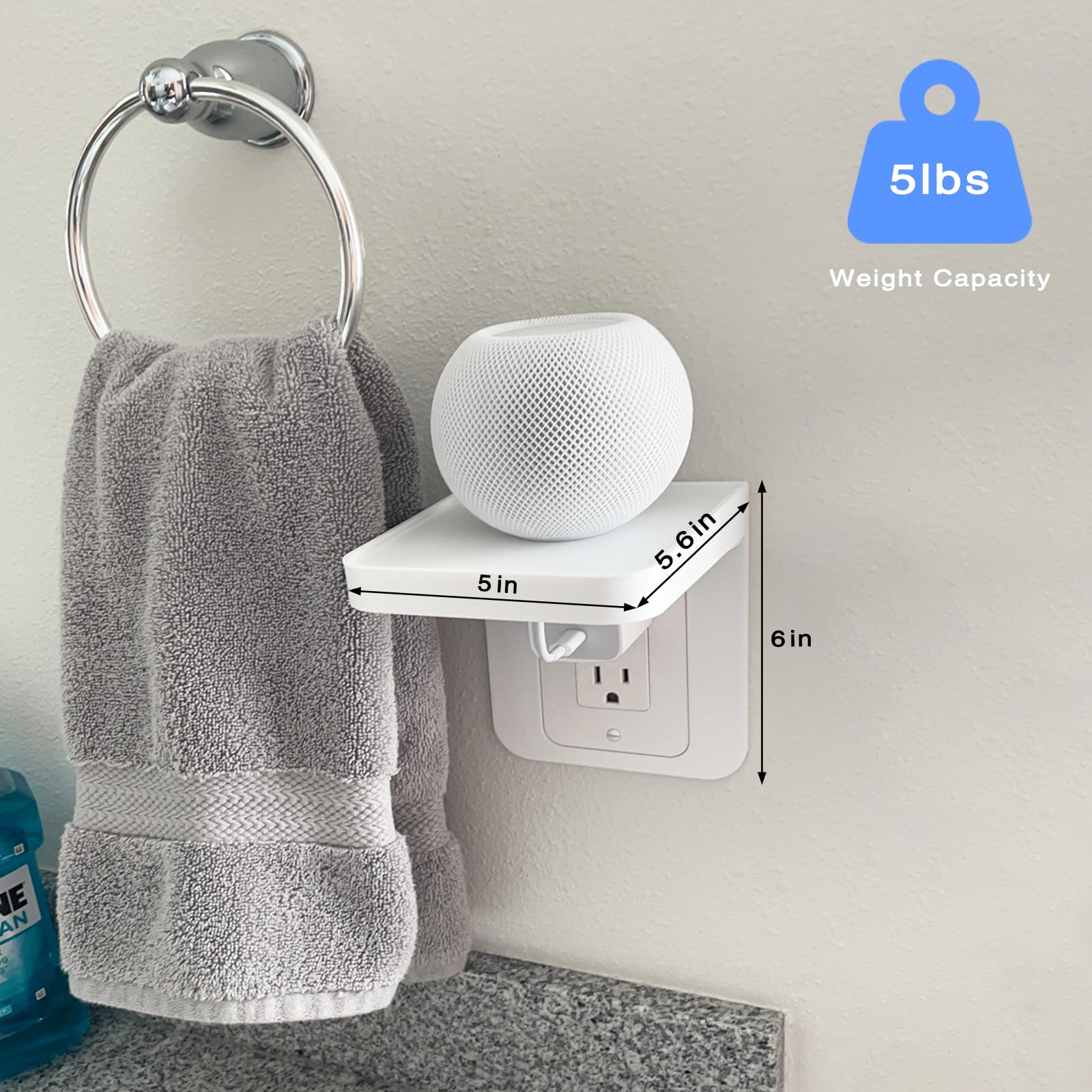 Apple Homepod mini Wall Mount,OutletShelf Holder, Outlet-shelves