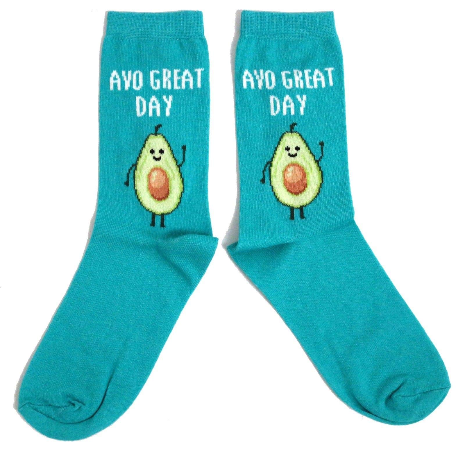 Sock Shack Women's Green Avo Great Day Avocado Socks Uk 4-8 Eur 37-42 Usa 6-10