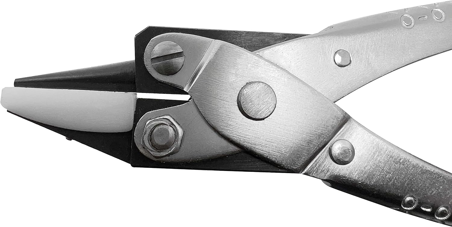 5-1/2" Round Flat Nylon Jaw Parallel-Action Pliers Jewelry Making Metal Forming Wire Bending Tool