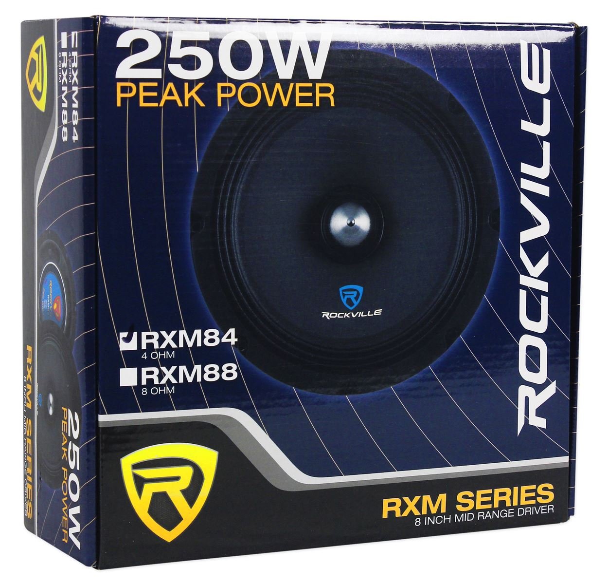 Amazon.com: Rockville RXM84 8-in 250-Watt Peak/125-Watt RMS 4 Ohm