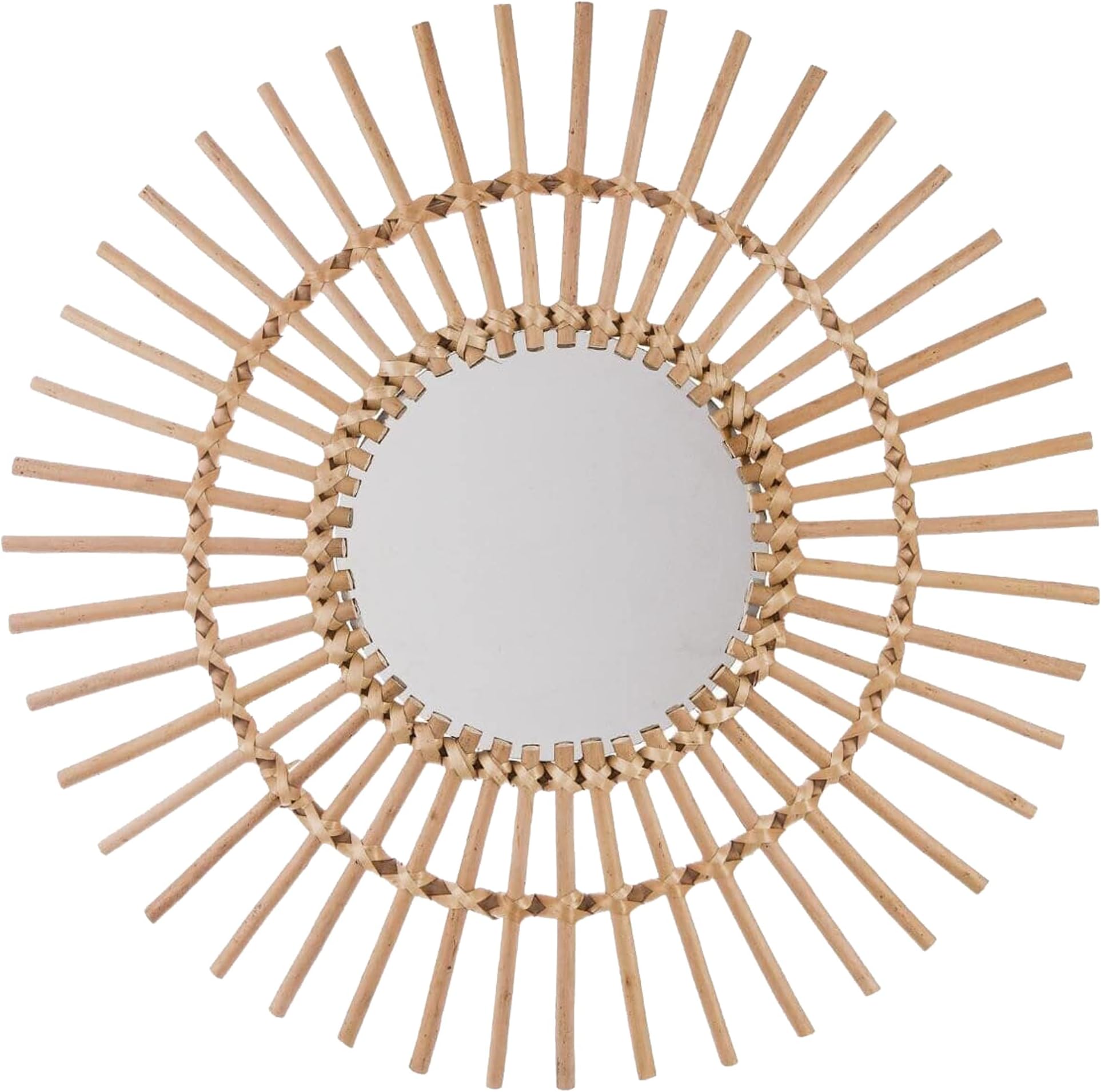 Sun rattan mirror D58