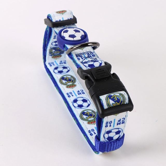 Foto 2 de 8 de Collar Real Madrid para Perro Talla S/M Escudo Oficial Bordado con Ajuste Resistente y Elegante