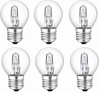 Caldarax Pack de 6 Bombillas E27 42W AC 230V, Blanco Cálido 2700K 613LM, Bombilla Regulable Transparente Golf G45 E27 para Lámparas de techo, Lámparas de Pared, Lámparas de Mesa