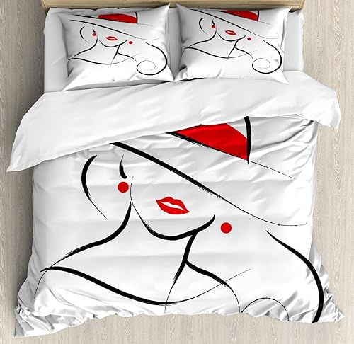 Miniatura 122 de Ambesonne Juego de funda de edredón color menta, líneas onduladas horizontales a rayas blancas abstractas de tonos suaves, exhibición de arte