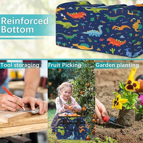 Miniatura 7 de Bolsa de herramientas de jardín de dibujos animados de dinosaurios para mujeres y hombres, bolsas de almacenamiento de herramientas de jardinería