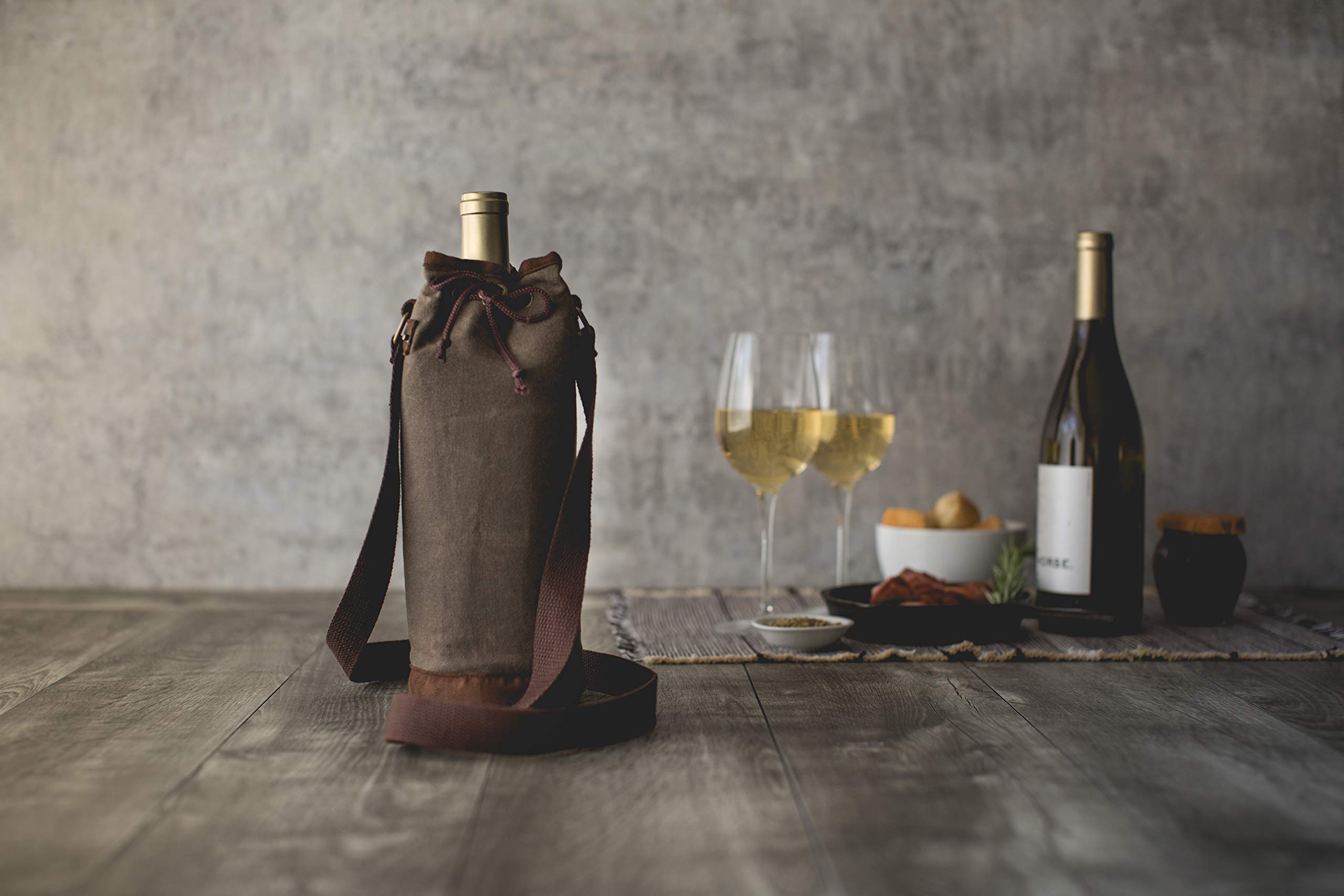 PICNIC TIME Unisex-Erwachsene Weintasche NCAA Flaschentasche, gewachstes Leinen, Tragetasche, Wein-Geschenktasche