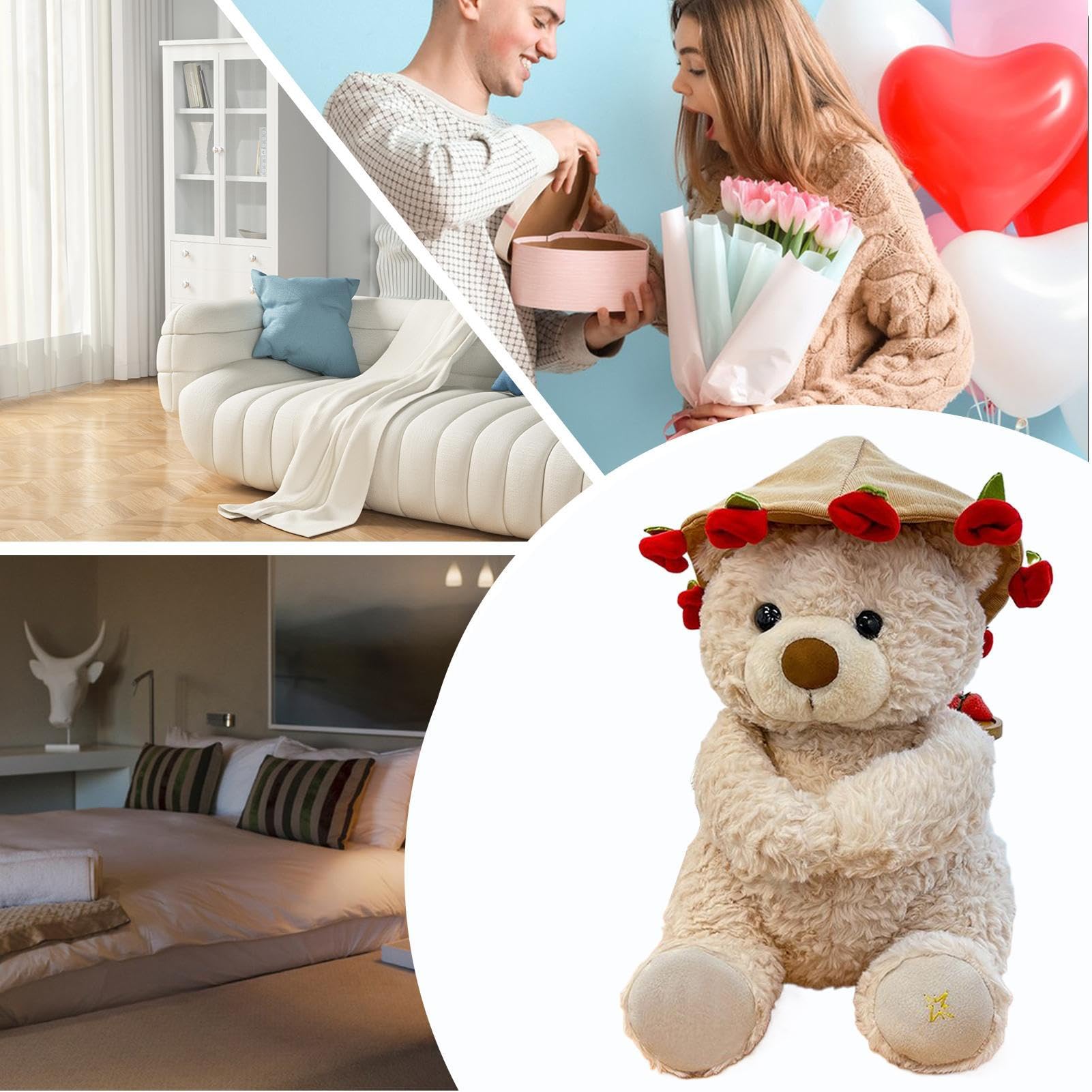 Plüschbär Kuschelig Weiche Knuddelpuppe | Weiche Plüschtiere Niedlicher Teddybären Puppe Für Erwachsene Frauen Männer Kinder Mädchen