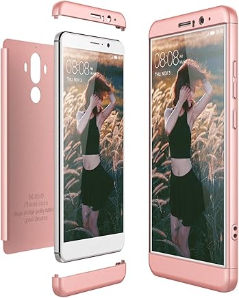 CE-Link Funda para Huawei Mate 9 Rigida 360 Grados Integral, Carcasa Mate 9 Silicona Snap On Dise?o Antigolpes Choque Absorci?n, Huawei Mate 9 Case Bumper 3 en 1 Estructura - Oro Rosa