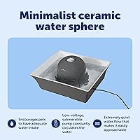 Vista 4 de PetSafe Drinkwell Ceramic Pet Water Fountain - Quiet Automatic 70oz Dispenser for Cats & Dogs with Filters - Dishwasher Safe Square Design