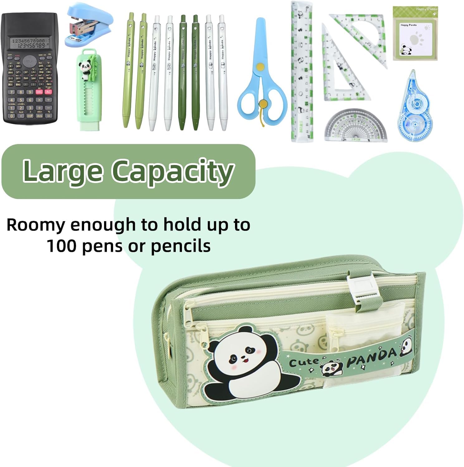 BEHAHAI Pencil Case, Large Capacity Multifunction School Pencil Case Cute Kids Pencil Bag Case School Stationery Organizer for Pens Girls Boys Students.(Multi Color) 2