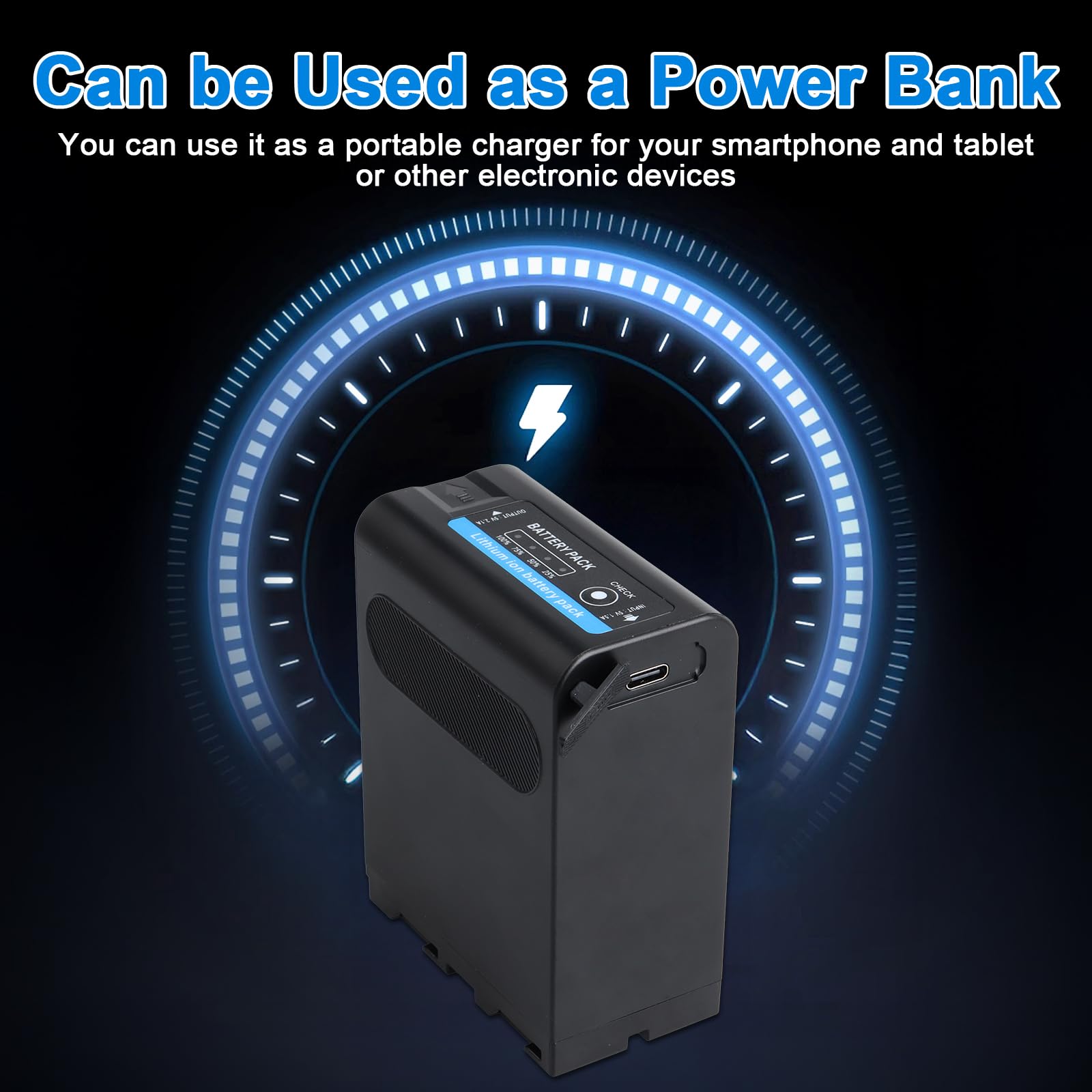 Batteria NP-F990 13400mAh (PD30W USB-A e Tipo-c/USB-C) Compatibile con Sony NP-F990 NP-F980 NP-F970 NP-F960 NP-F950 NP-F930 NP-F550 NP- F570 NP-F770 NP-F750 HXR-NX5R, HXR-NX100 Batteria per videocamer