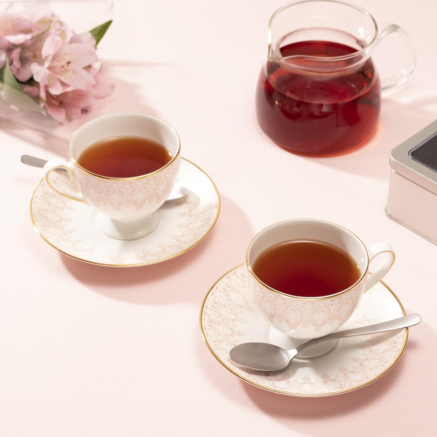 Narumi 52251-20857 Cup Saucer, Aurora Pink, 7.5 fl oz (210 cc)