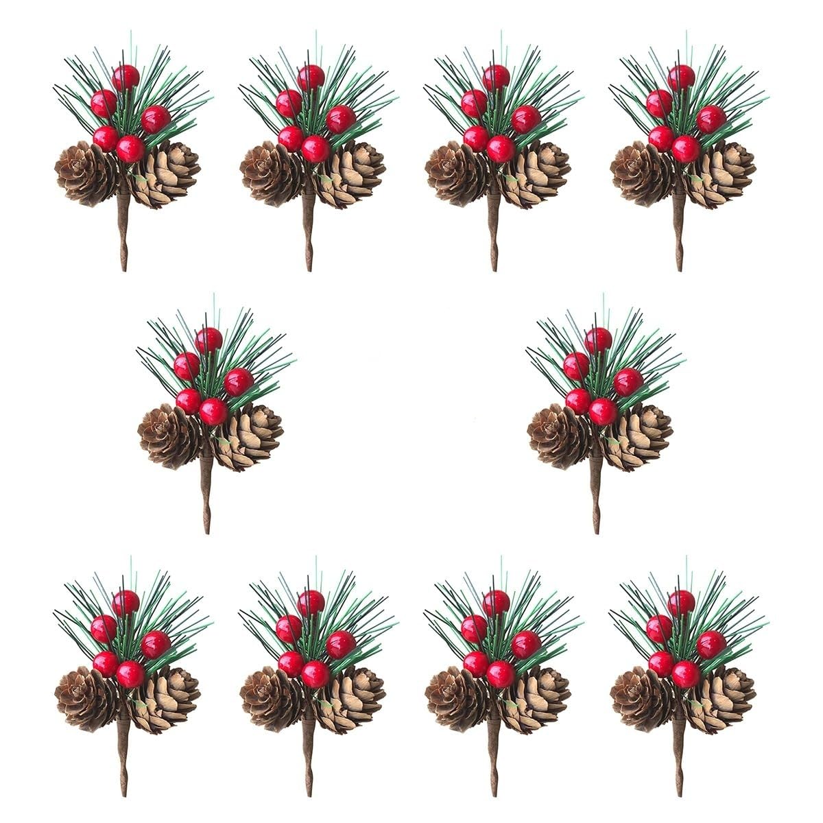 Supvox® 10Pcs Artificial Holly Ornaments for Christmas Tree Decor/Home Decor, Red Berries Decorative, Mistletoe Christmas Decorations Items for Wreath, Tree, Door, Window