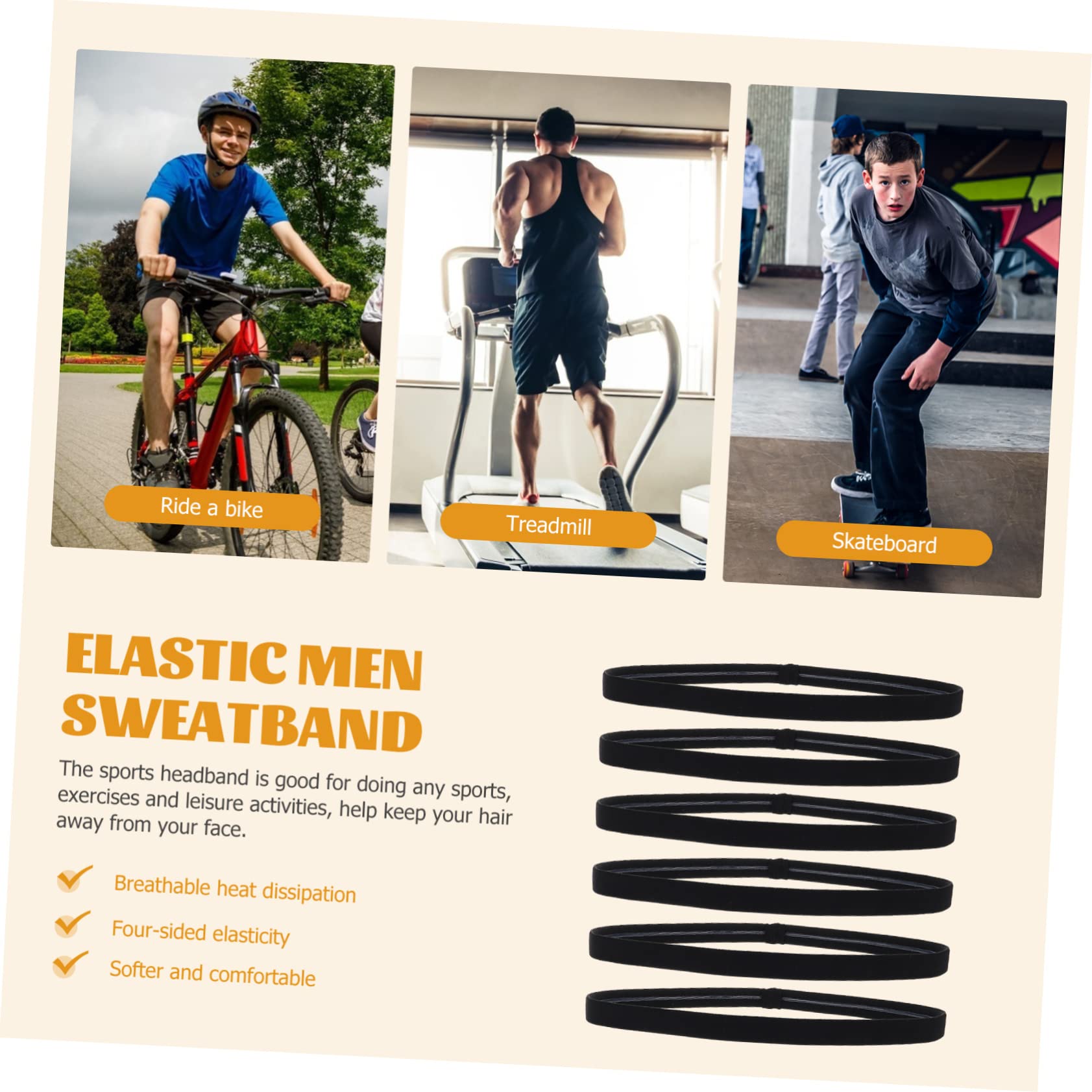 HANABASS fascia sportiva da uomo fasce per da uomo ia da calcio da ia atletica e antisudore per ia da elastica ia per nylon
