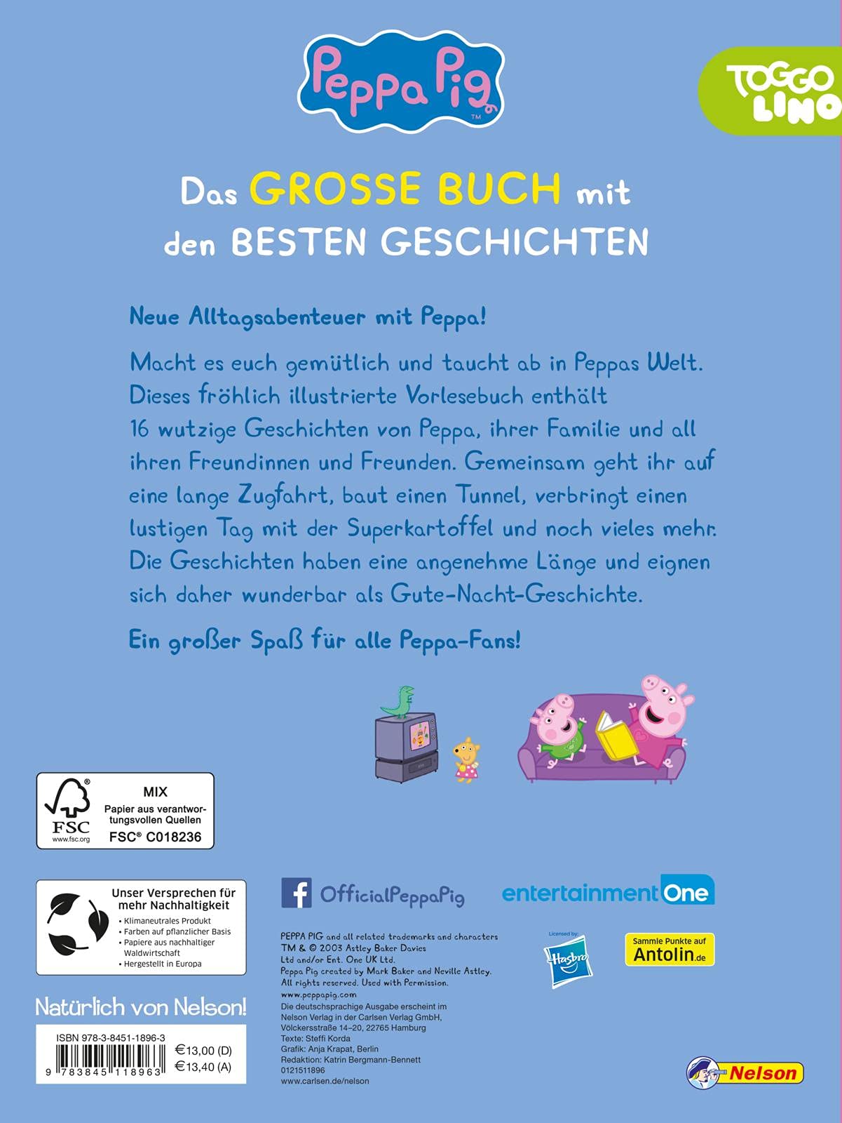 Peppa Wutz Gutenachtgeschichten: Das große Buch mit den besten Geschichten: Mit 16 Vorlesegeschichten ab 3 Jahren