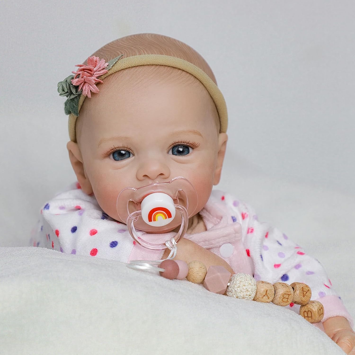 SCOM Realistic Reborn Baby Dolls - 18 Inch Real Life Doll Girls, Lifelike Baby with Soft Vinyl Body, Newborn Toddler with Accessories for Kids Age 3+ Gift