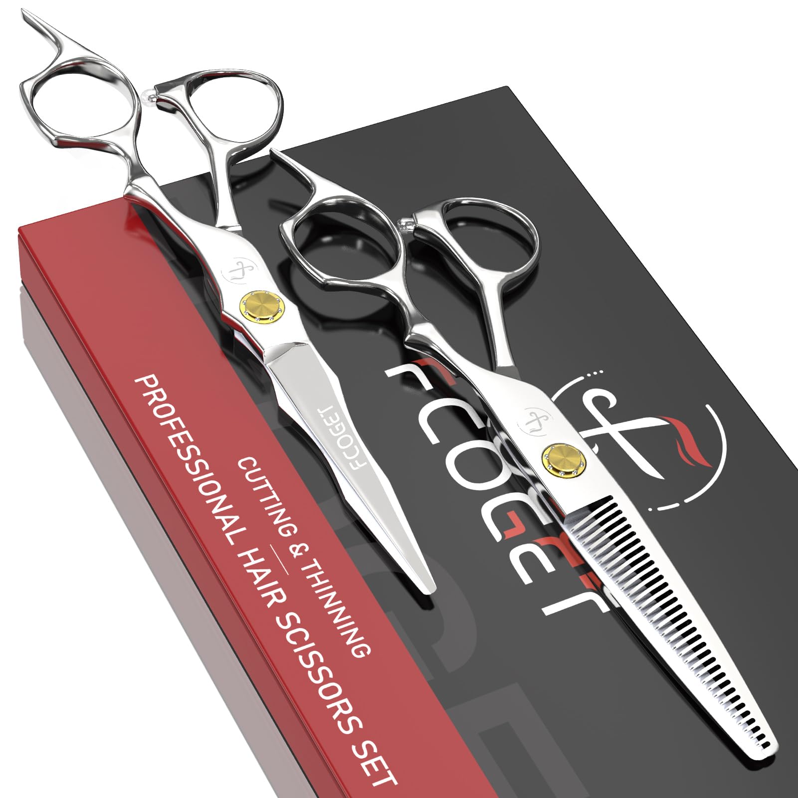 Professional Barber Hair Scissors Kit - Extremely Sharp 6.8" Tip Haircut Scissors, Steel Hairdressing Textured Haircut Scissors Set-image-38