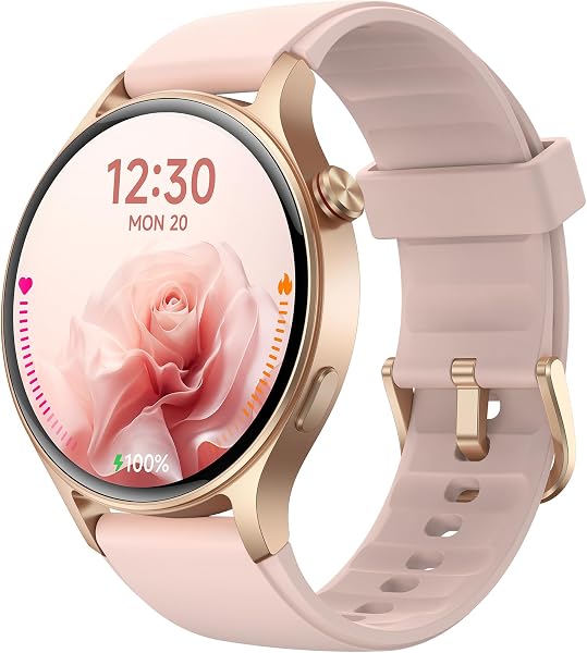 Fitpolo Reloj inteligente para mujeres, pantalla táctil AMOLED de 1.3", rastreador de actividad física, hacer/responder llamadas, monitor de frecuencia cardíaca y SpO2, impermeable IP68, seguimiento