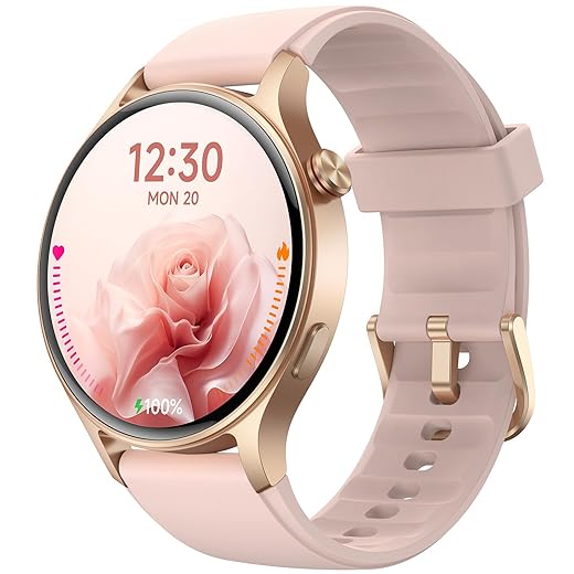 Fitpolo Smart Watch for Women,1.3" AMOLED Touchscreen Fitness Tracker, Make/Answer Calls, Heart Rate SpO2 Monitor, IP68 Waterproof, Sleep & Activity Tracking Smartwatch for Android Phones iPhone