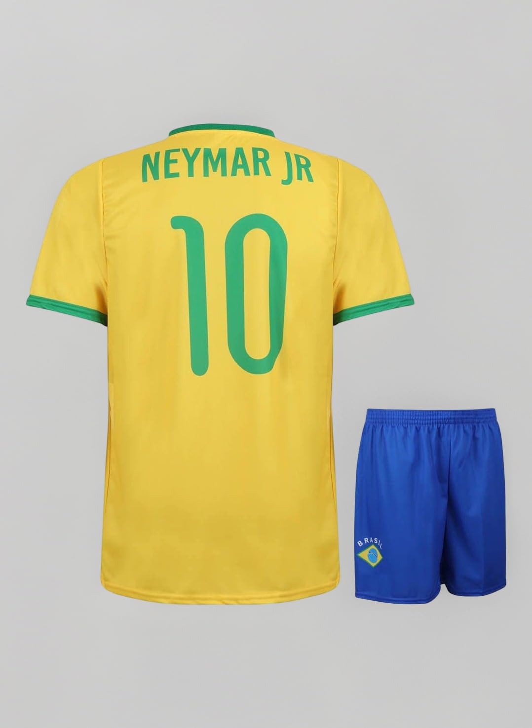 Brazil Football Jersey Set Neymar - Children and Adults - Boys - Sports Clothing - Gift - Sports t-Shirt - Sportswear - Size 128 Yellow