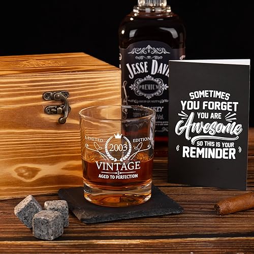 Miniatura 6 de Regalos de cumpleaños 21 para él, vasos de whisky 2003, gafas anticuadas, ideas de regalo de cumpleaños 21, regalos de cumpleaños 21 para él,