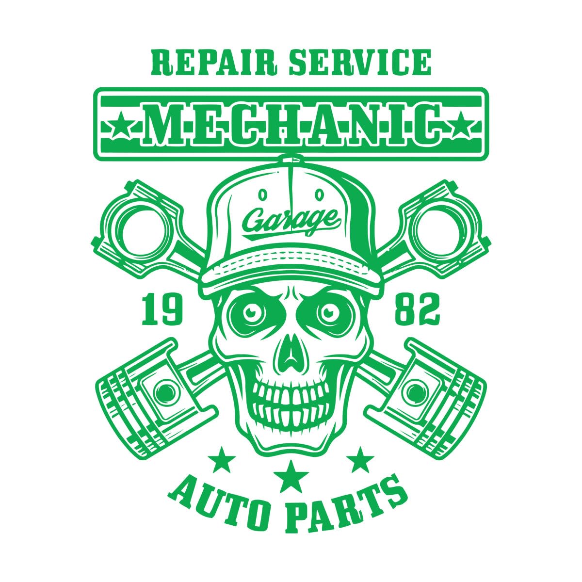 Repair Service Mechanic Auto Parts Wall Sticker Car Service Garage Workshop Decal Wall Art Decoration Door Window Decor Large - 57x69cm — image 1