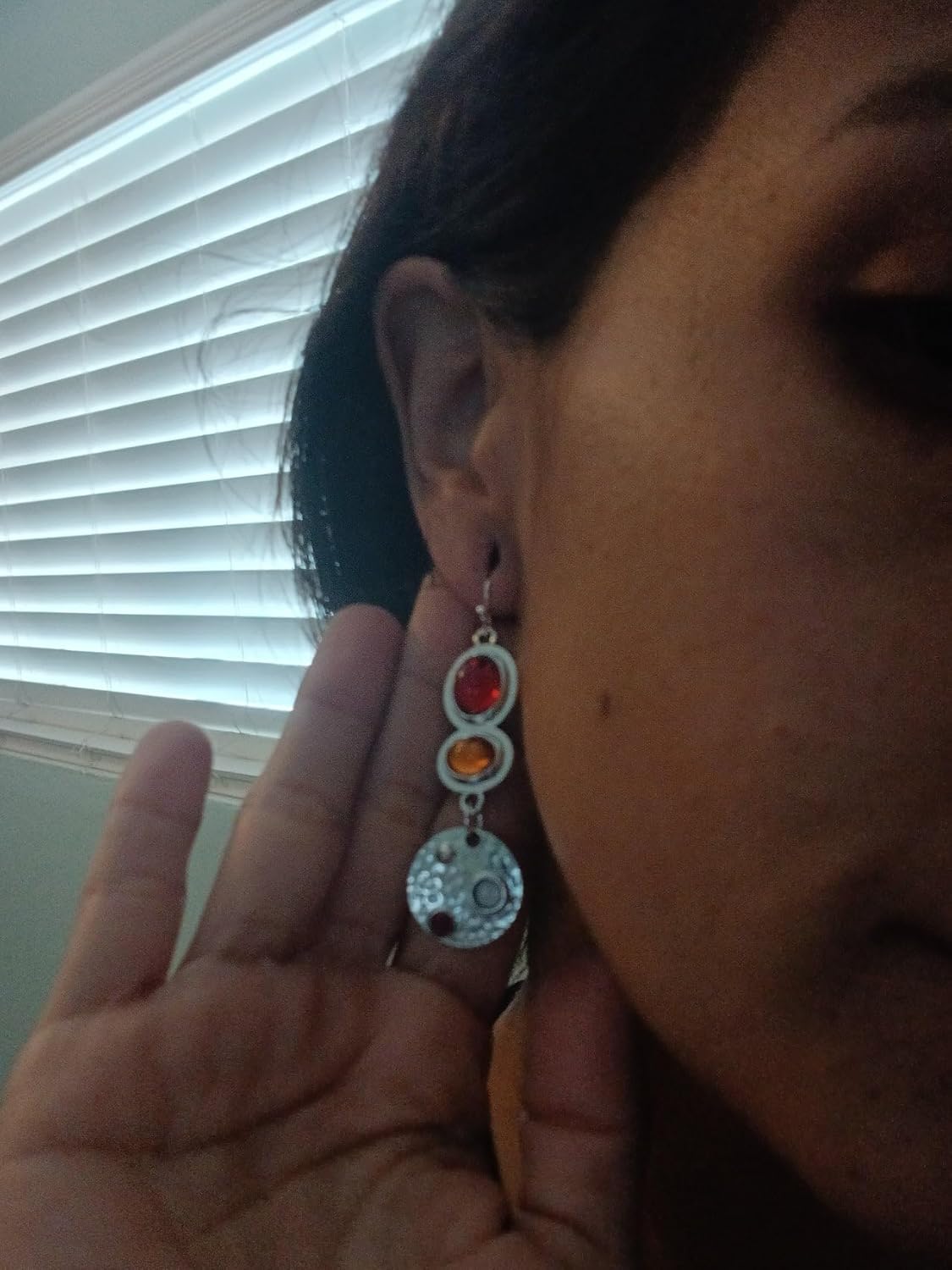 Boho Mismatched Vintage Colored Natural Stone Earrings for Women, Hypoallergenic & Durable Style Statement Earrings for Daily Wear, Gifts, Party - Image 6