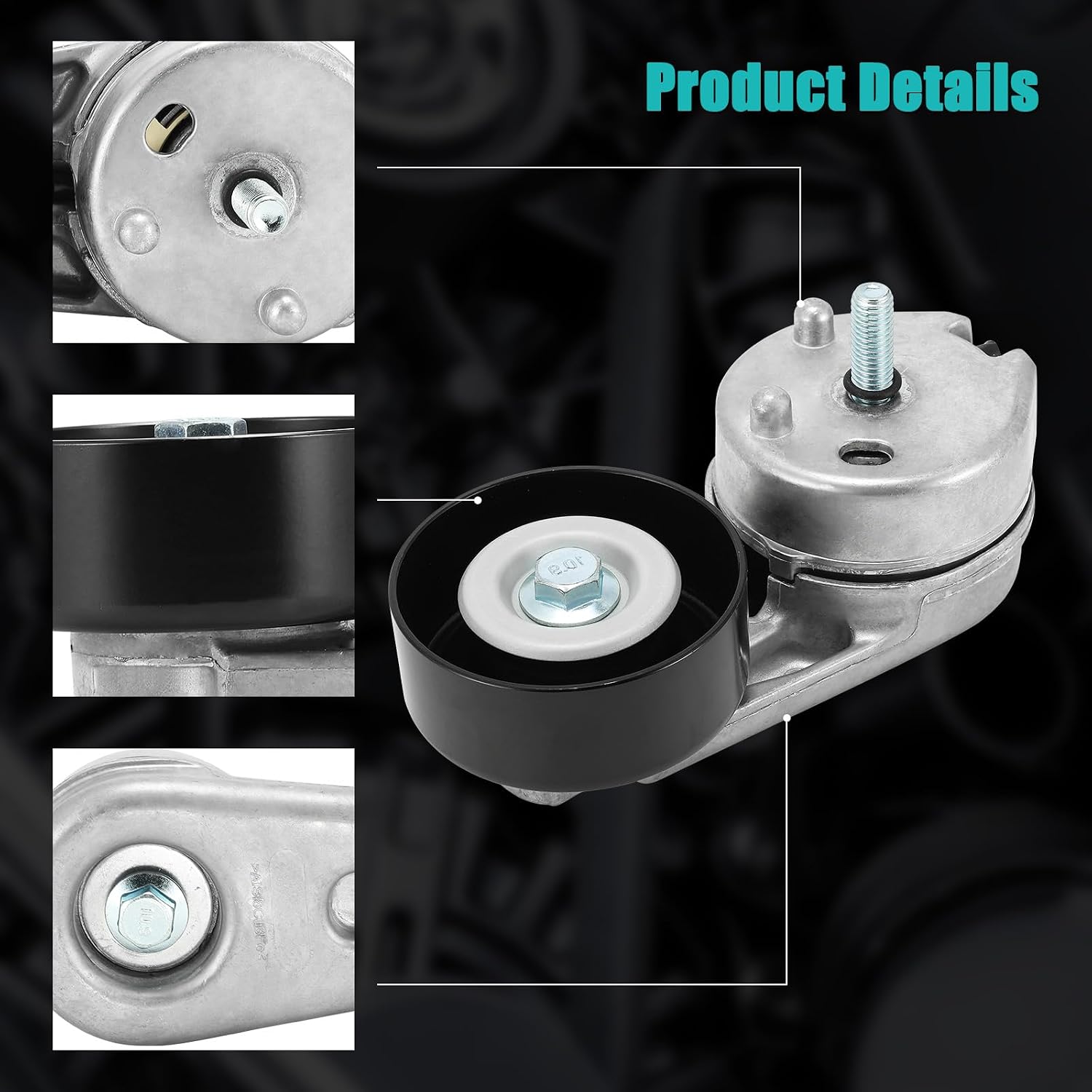 AULINK ‎38279 Belt Tensioner Assembly with Pulley For Ford Escape Fusion,For Land Rover LR3 Range Rover,For Jaguar XF XJ8 XJR XK XK8 XKR,For Lincoln LS Zephyr,For Mercury Mariner Milan,For Mazda