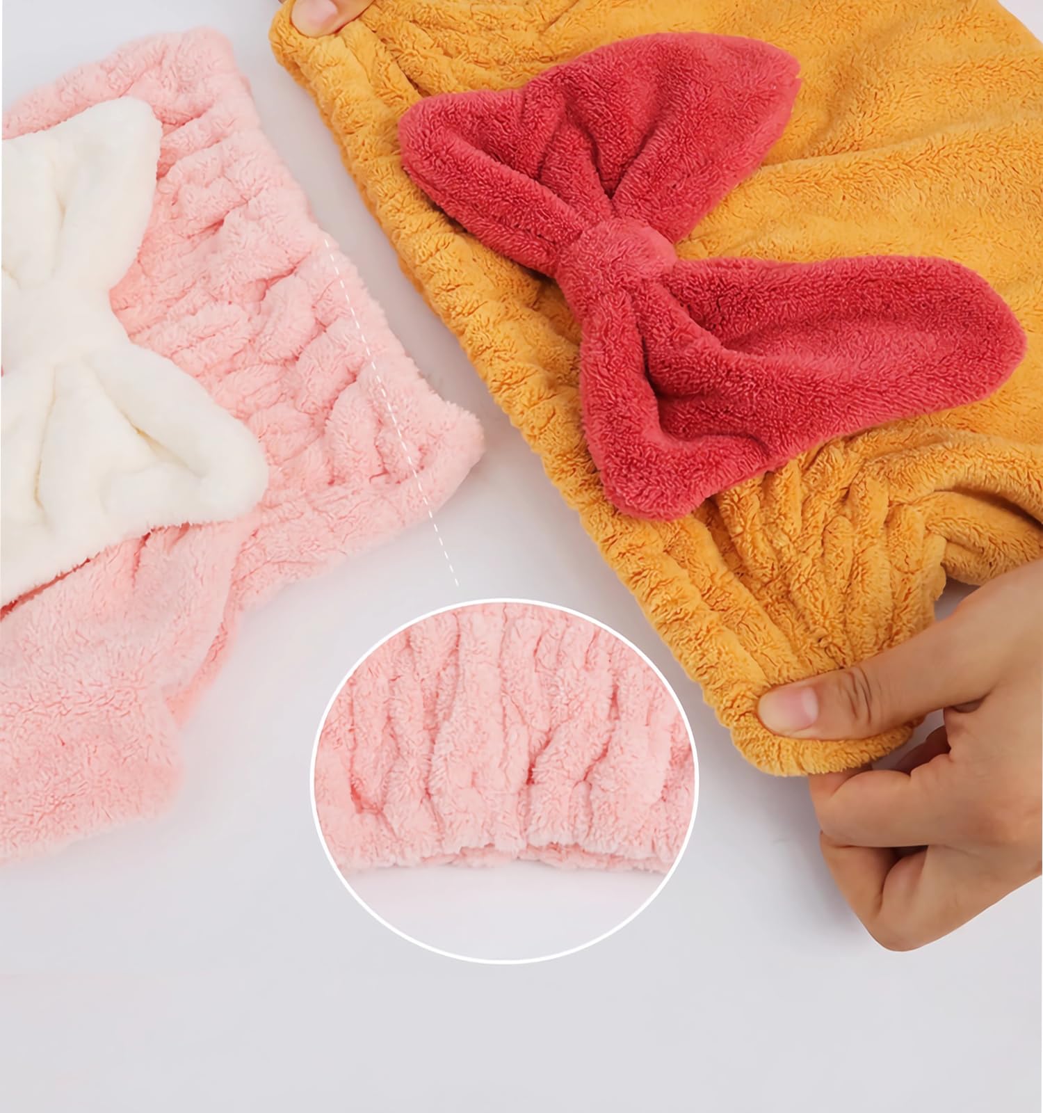 YUMINGUHC Mikrofaser-Haarturban – Super Saugfähig, Weich, Für Nasses Haar, 28 X 27 Cm, In 4 Farben