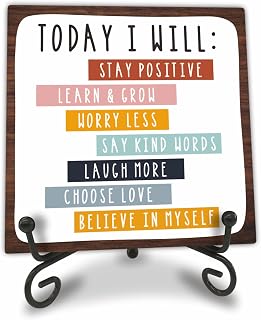 4" Energy Wooden Sign For Tabletop - Positive Reminder,Inspirational Wooden Plaque, Desk Decor And Quote Sign For Office, Home Decorations & Gifts - A04