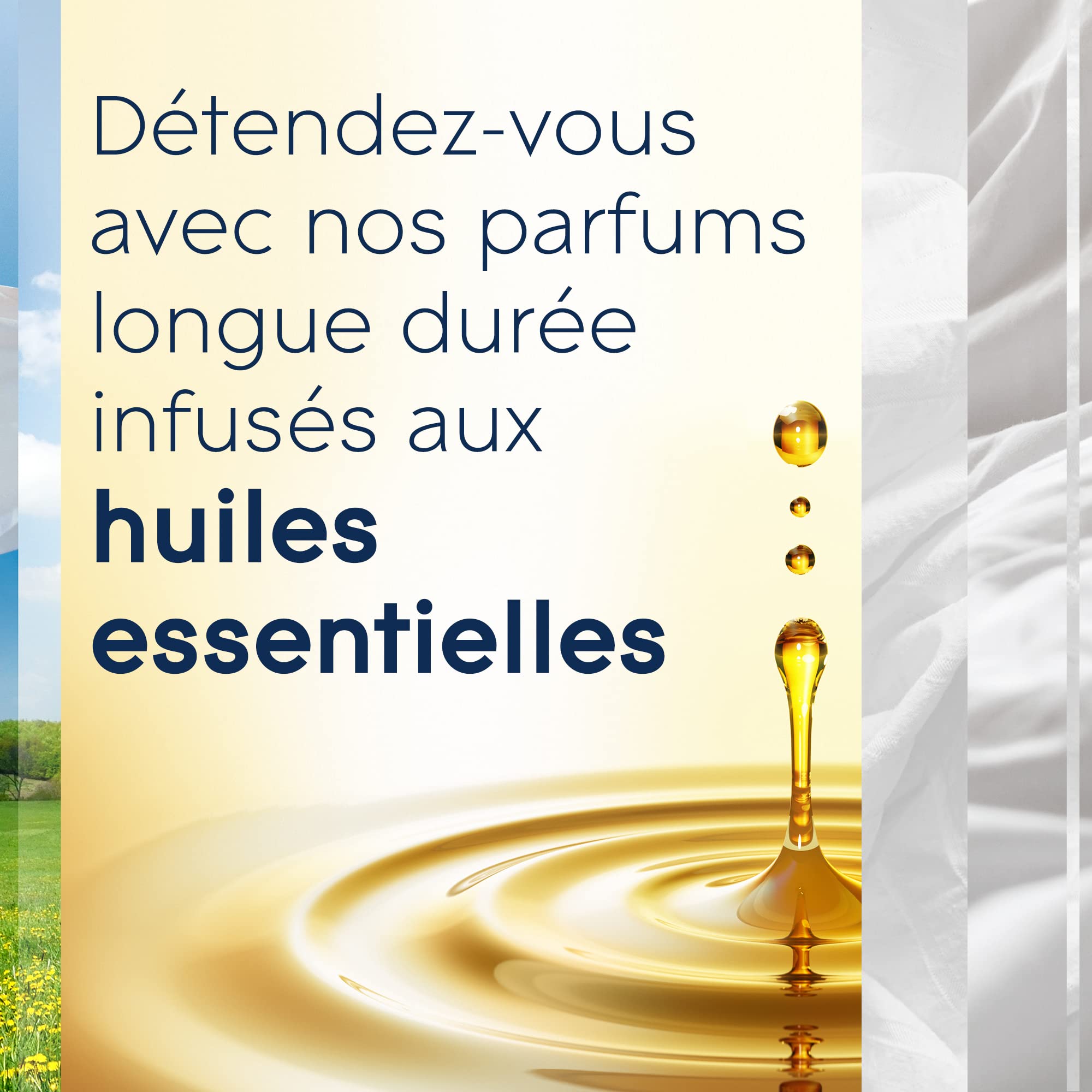 Glade Sense et Spray Recharge Diffuseur à Détection de Mouvement - Infusé Aux Huiles Essentielles - Jusqu'à 2 Mois de Parfum - Pure Clean Linen - 1 Recharge