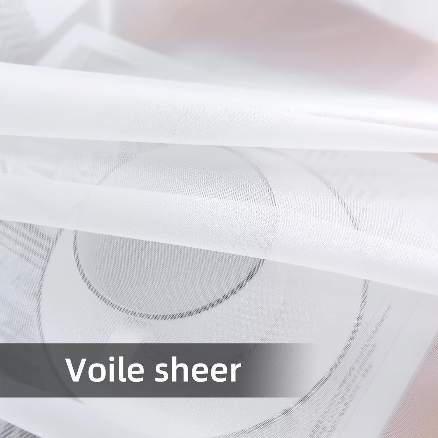 youleyar Solid Sheer Rod Pocket Curtain Voile Draperies 4 Panels White Beige Black Grey Coffee 52 Inch Width 108 Inch Long 1 Pair for Kitchen Bedroom Children Living Room Yard(White,52Wｘ108L)