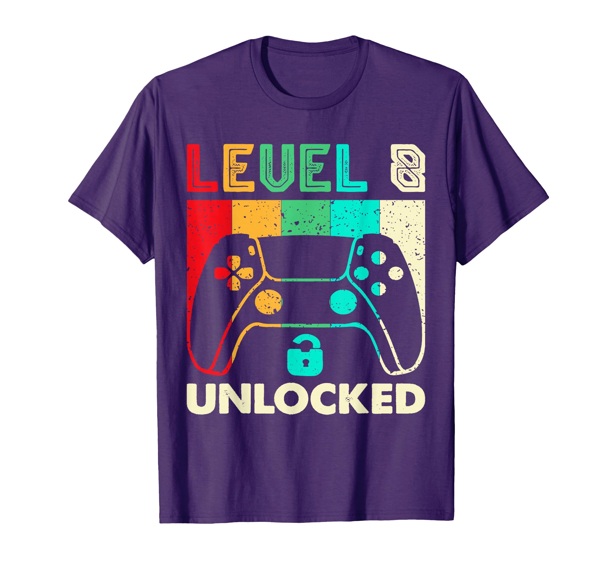 Cute Level 8 Unlocked Shirt Funny Video Gamer 8th Birthday T-Shirt