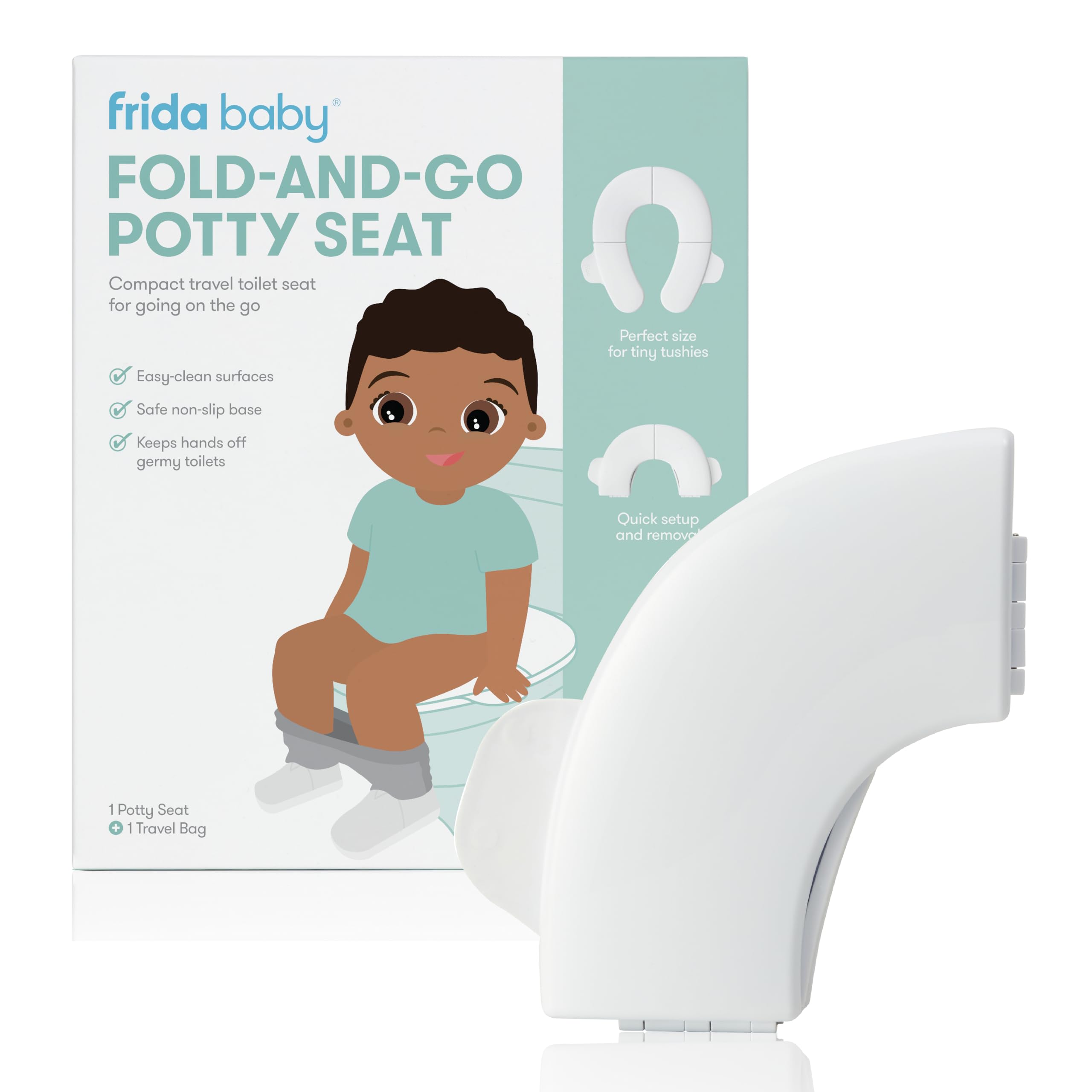 Frida Baby Fold-and-Go Potty Seat, White