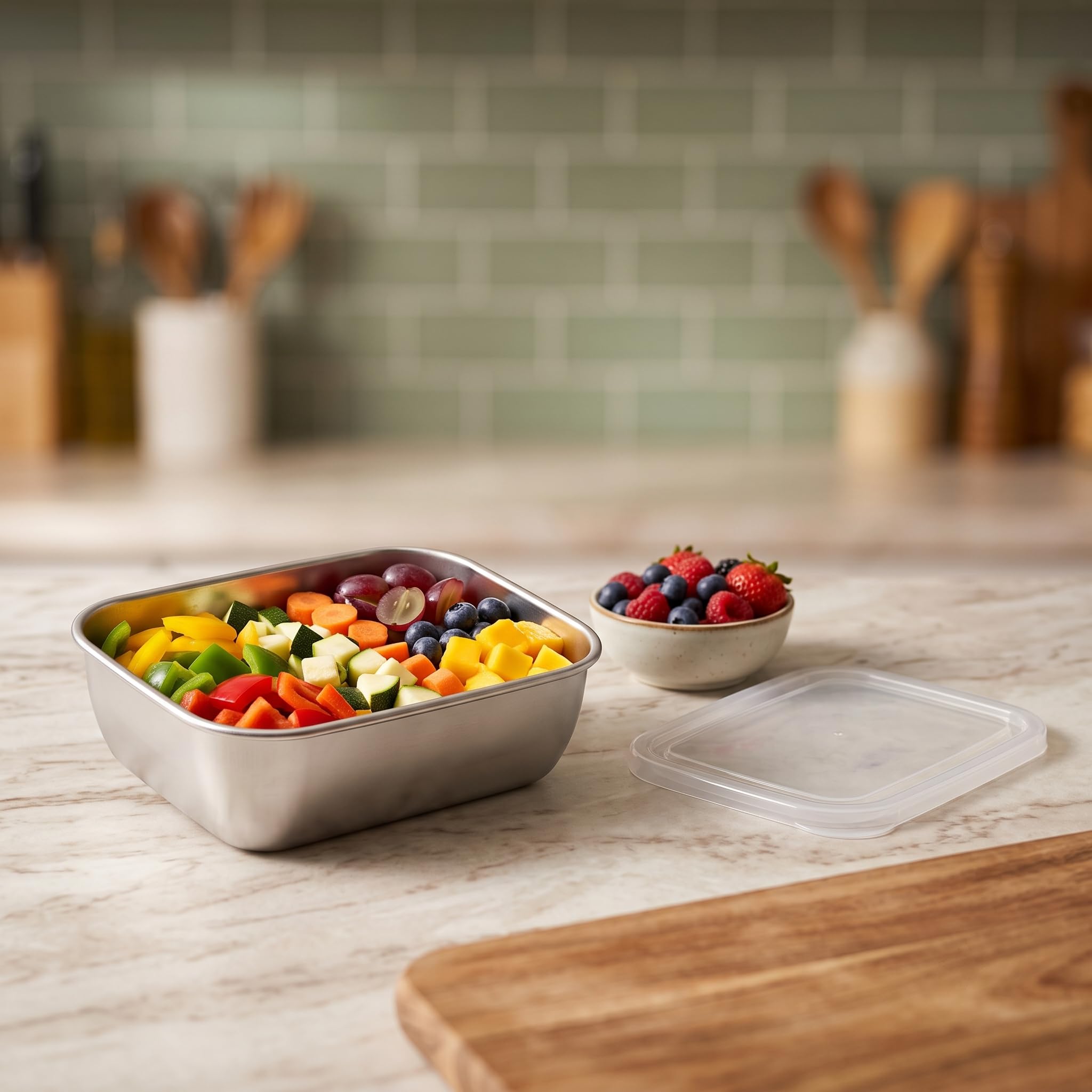 HOZEON 10 contenitori per alimenti in acciaio inox con coperchi, impilabili, contenitori per la preparazione dei pasti in ufficio, contenitori ermetici per snack, adatti al congelatore