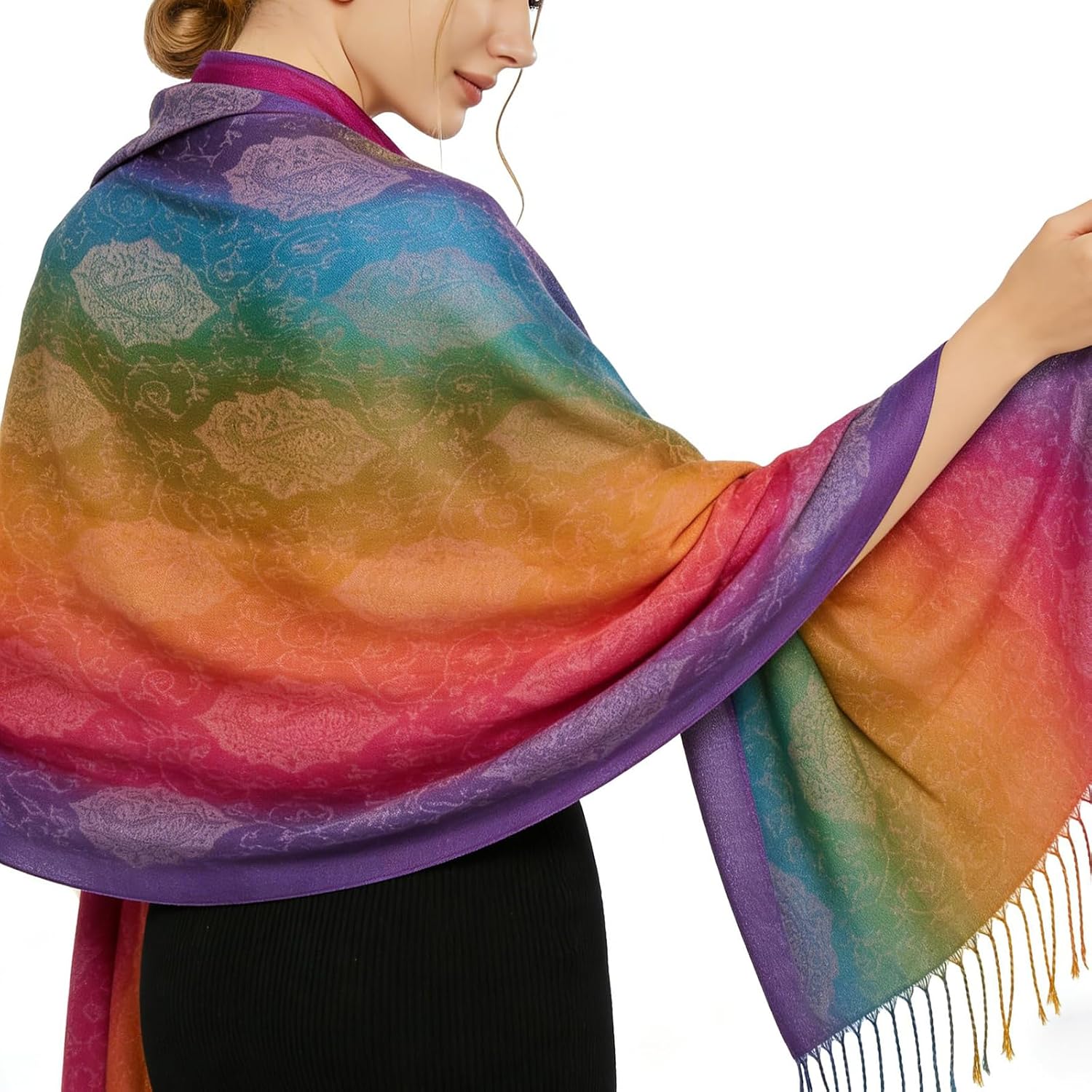 Black Pashmina Shawls and Wraps
