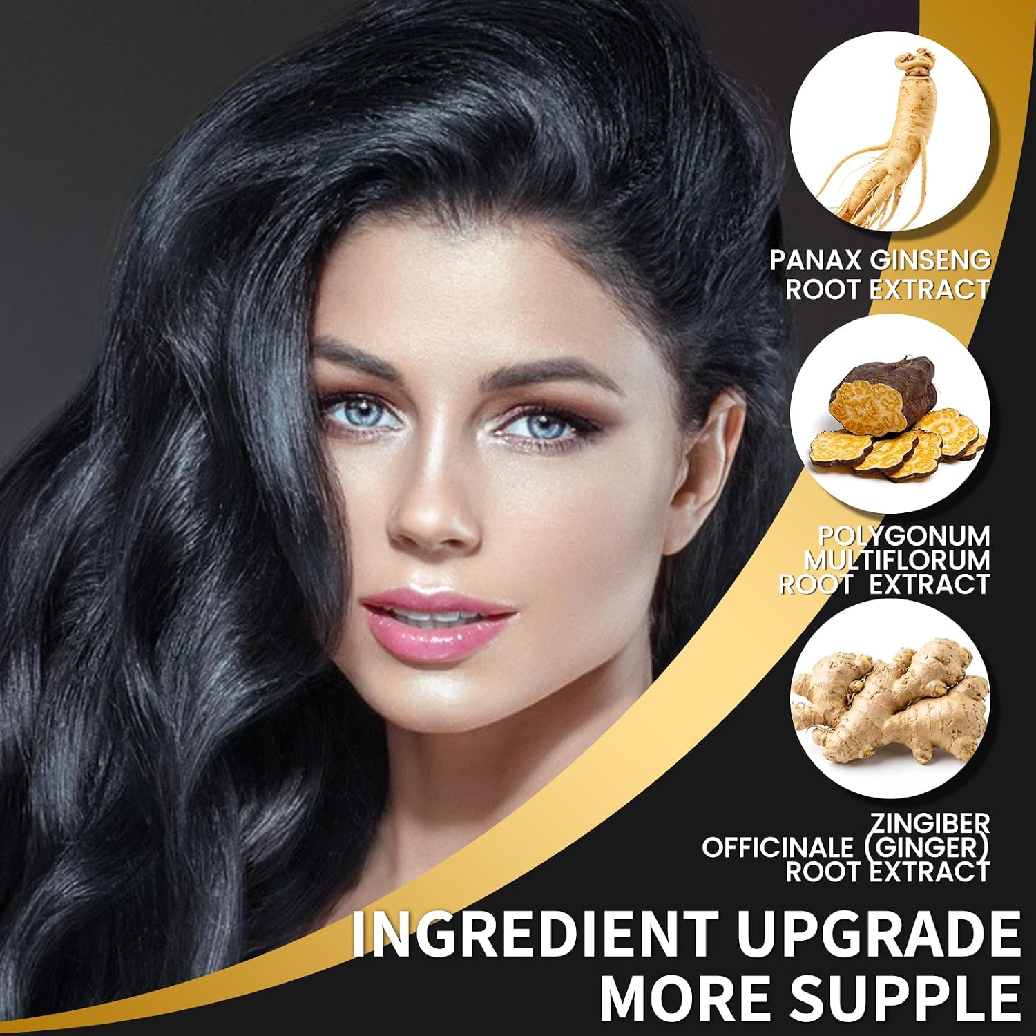 Black Dye Shampoo for Permanent Hair Color - Men&Women, Gray Coverage, Beard & Treated Hair, 3-In-1, 30 Days/500ml/Ammonia-Free/Natural Herbal