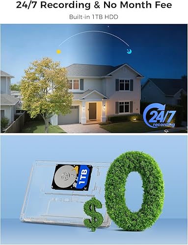 Miniatura 4 de Doble Wi-Fi audio de 2 víasSistema de cámara de seguridad WiFi PTZ 5 megapíxeles NVR expandible de 8 canales disco duro de 1 TB cables de