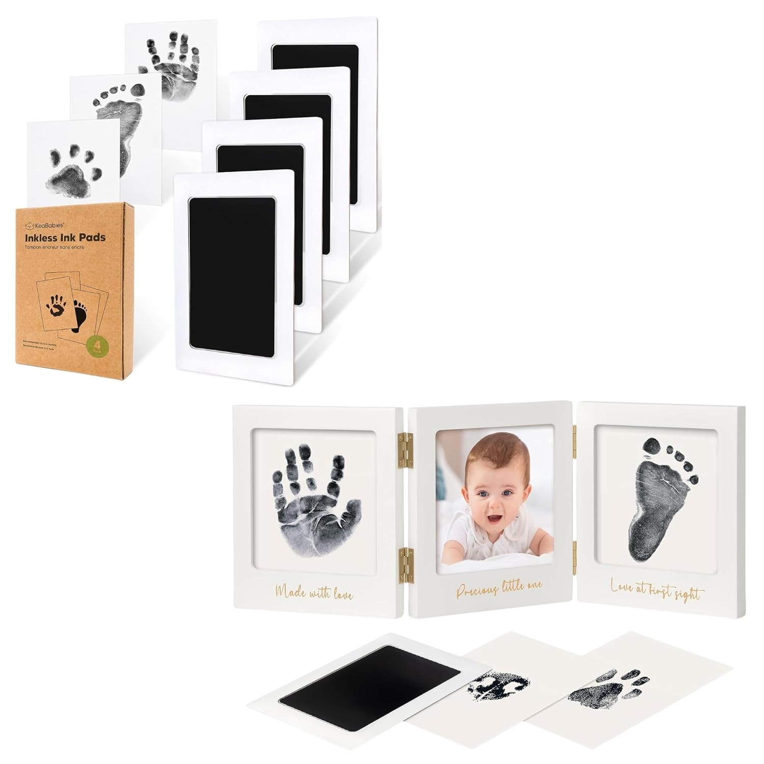 KeaBabies 4Pack Inkless Hand and Baby Hand & Baby