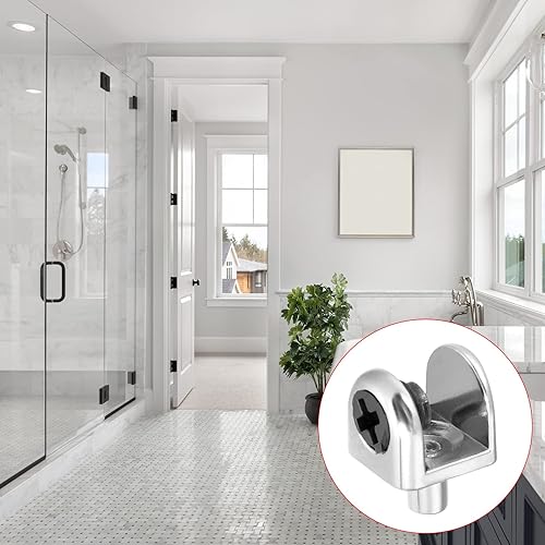 Miniatura 3 de METALLIXITY Soporte de estante de vidrio (para 0.197-0.315 in de grosor), 10 unidades, clips de vidrio ajustables de aleación de zinc, soporte de