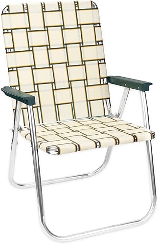 Miniatura 11 de Silla de césped plegable de aluminio al aire libre de Lawn Chair USA Sillas con correas resistentes para acampar, deportes, playa, jardín